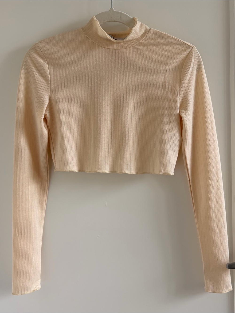 Adika Cream Mock Neck Long Sleeve Top